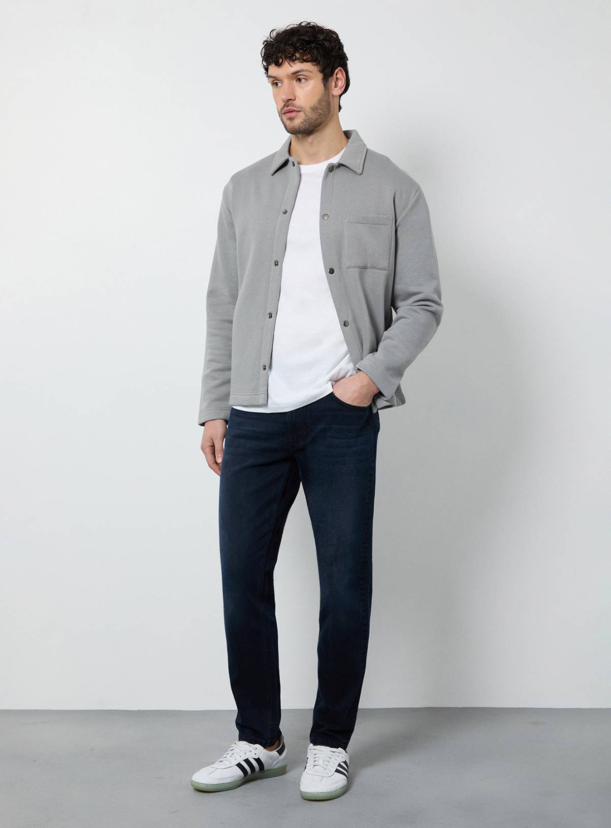 BURTON Blue Black Mid Wash Stretch Slim Fit Jean 32S - Image 2